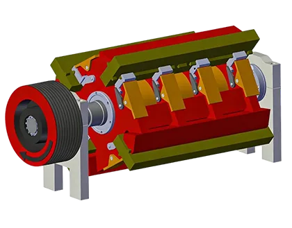 Rotor do britador de impacto com barras montadas